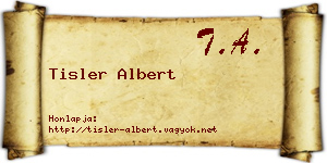 Tisler Albert névjegykártya